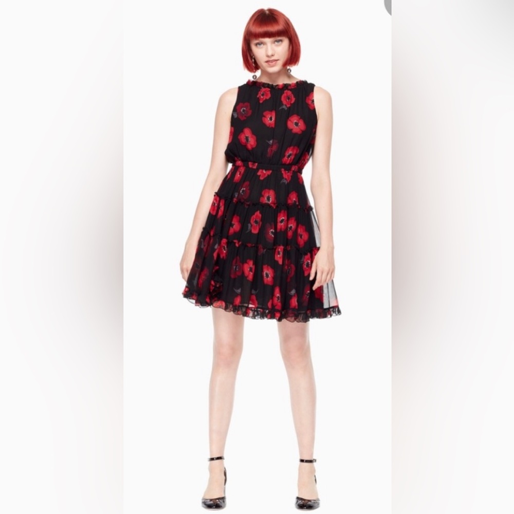 Kate Spade Poppy Chiffon Mini Dress